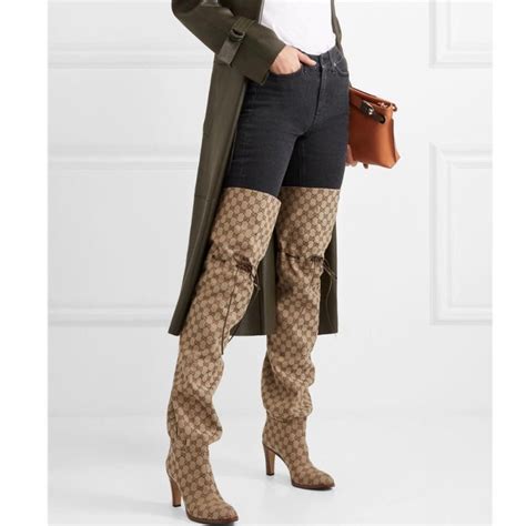 gucci monogram thigh high boots price|gucci monogram thigh high boots.